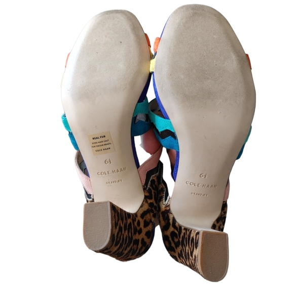 Cole Haan Emilia Real Fur Calf Hair Slip On Heels - Picture 6 of 14